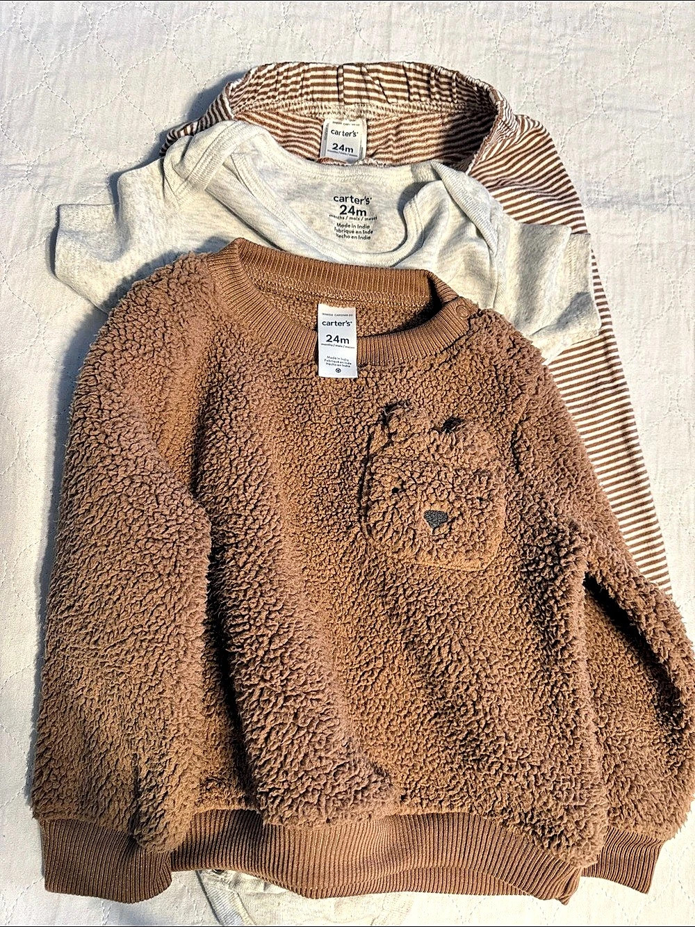 Carter's 3-Piece Little Character Set Baby 24M Brown & Gray